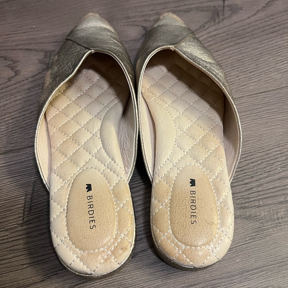 Birdies Champagne Gold The Swan Leather Mules Slip-On - Picture 5 of 11